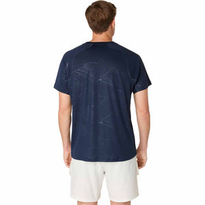 Asics Game All Over Print Ss Top Man Midnight חולצת טניס לגברים