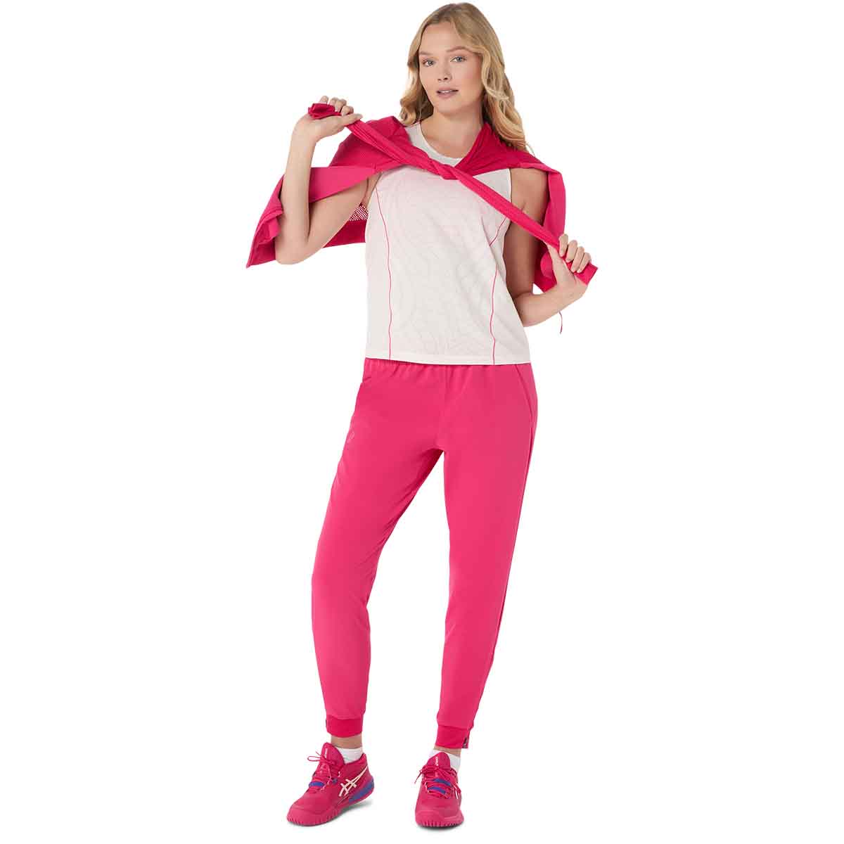 Asics Women Match Jacket Woman Bright Rose ג'קט טניס ורוד לנשים