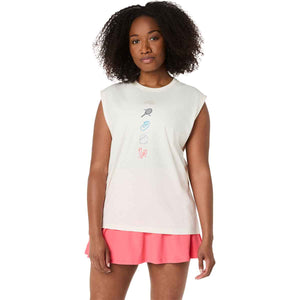Asics Game Seasonal Graphic Top Women Cream גופיית טניס לנשים