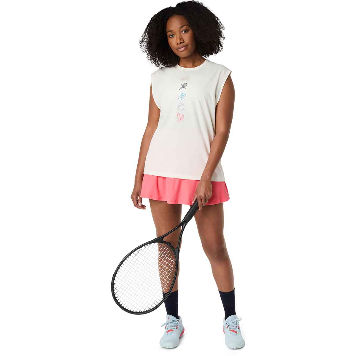 Asics Game Seasonal Graphic Top Women Cream גופיית טניס לנשים