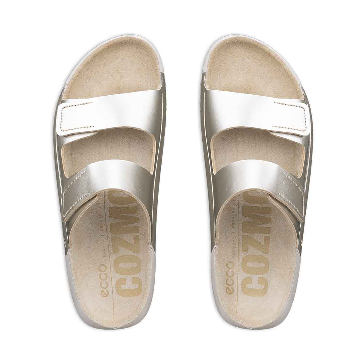 Ecco Cozmo W Pure White Gold Foil כפכפי אקו לנשים קוזמו לבן זהב