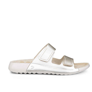 Ecco Cozmo W Pure White Gold Foil כפכפי אקו לנשים קוזמו לבן זהב