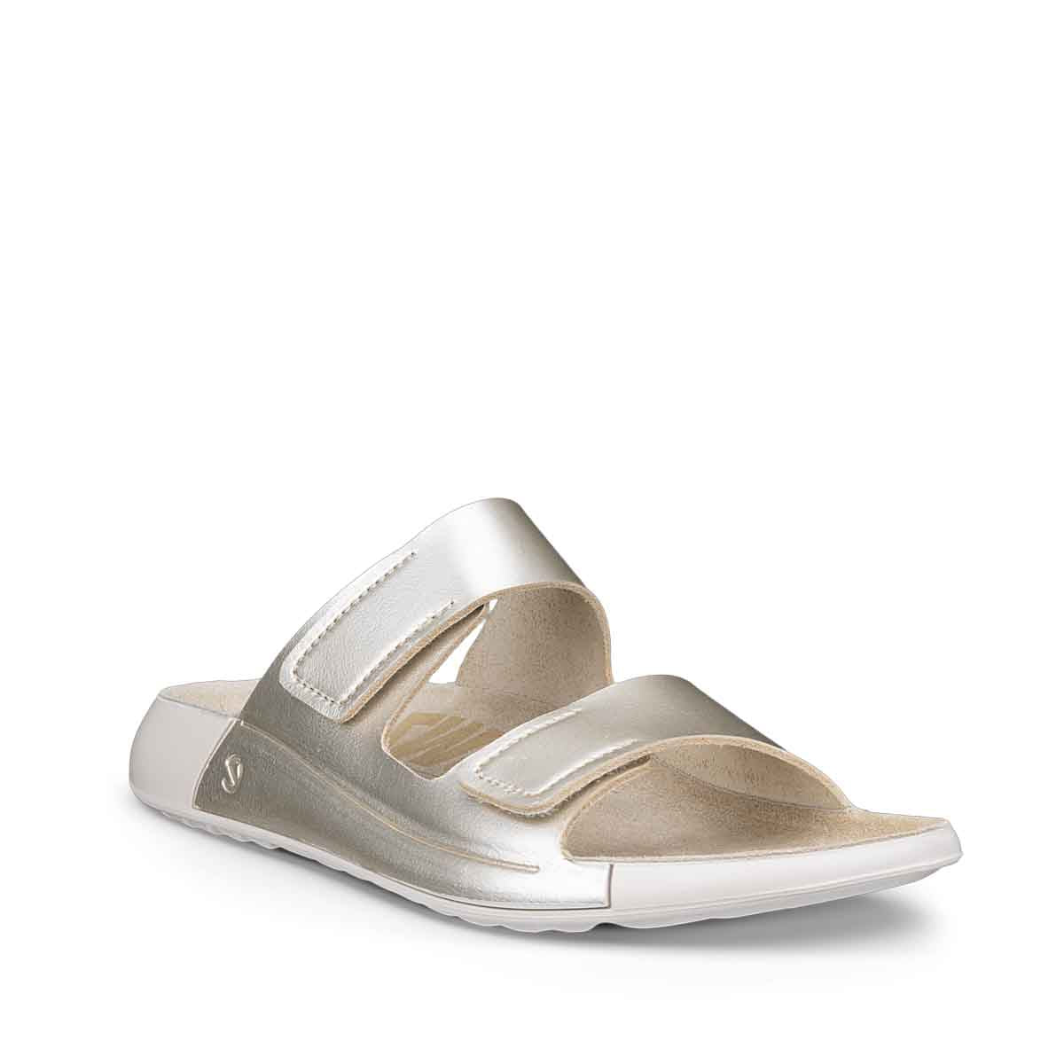 Ecco Cozmo W Pure White Gold Foil כפכפי אקו לנשים קוזמו לבן זהב