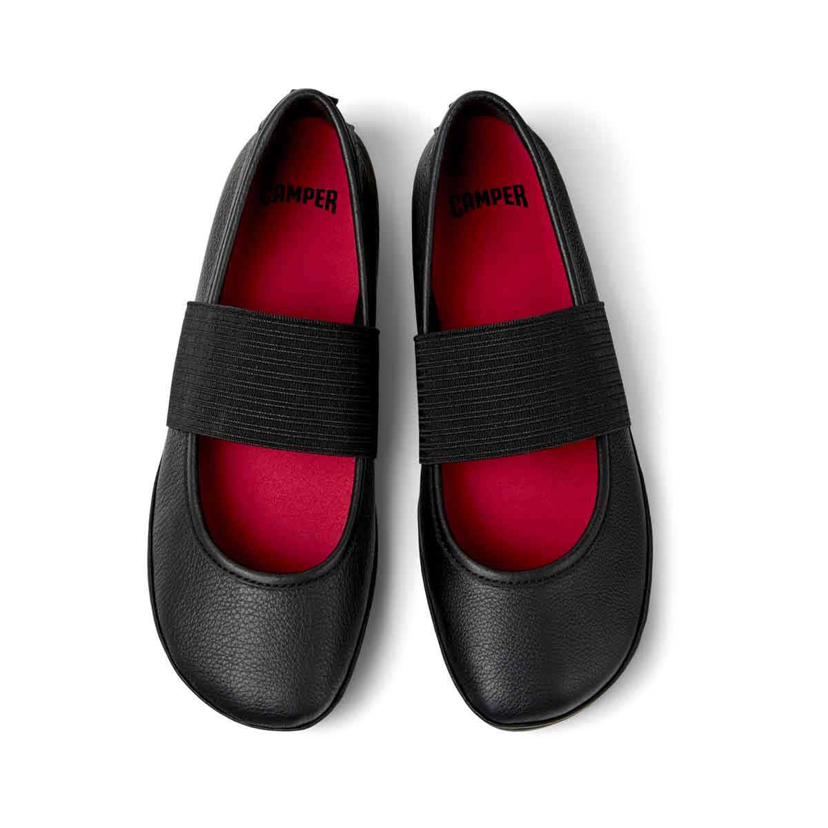 Camper Right Nina Black Leather Ballerinas for Women מוקסין קמפר לנשים כפכפי נשים