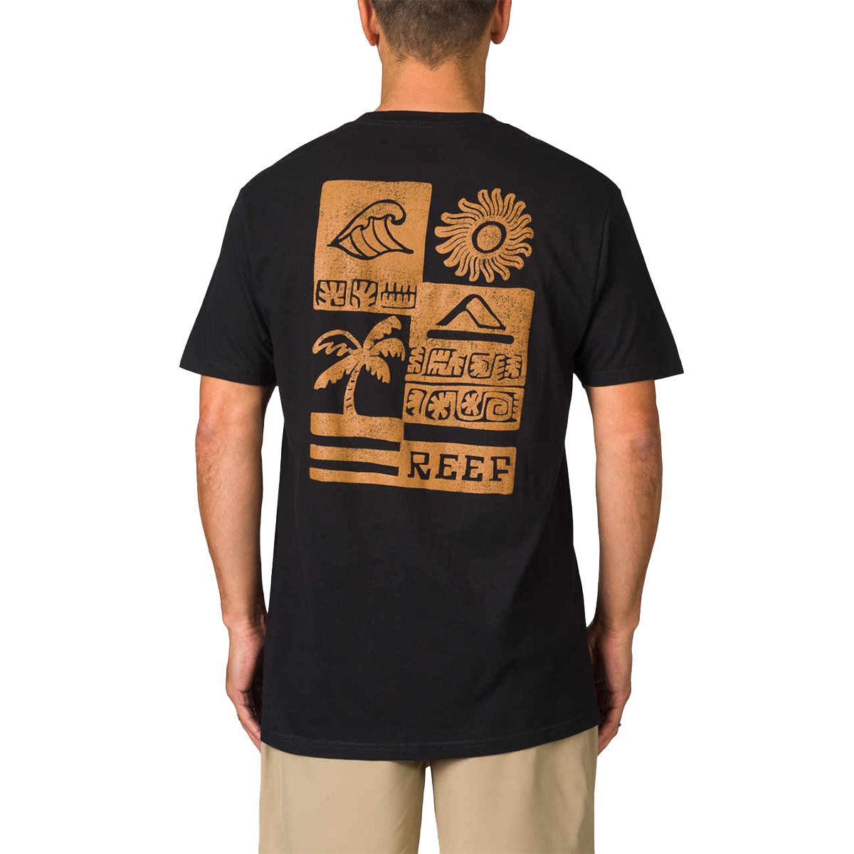 Reef Checker Tee Black חולצת ריף לגברים