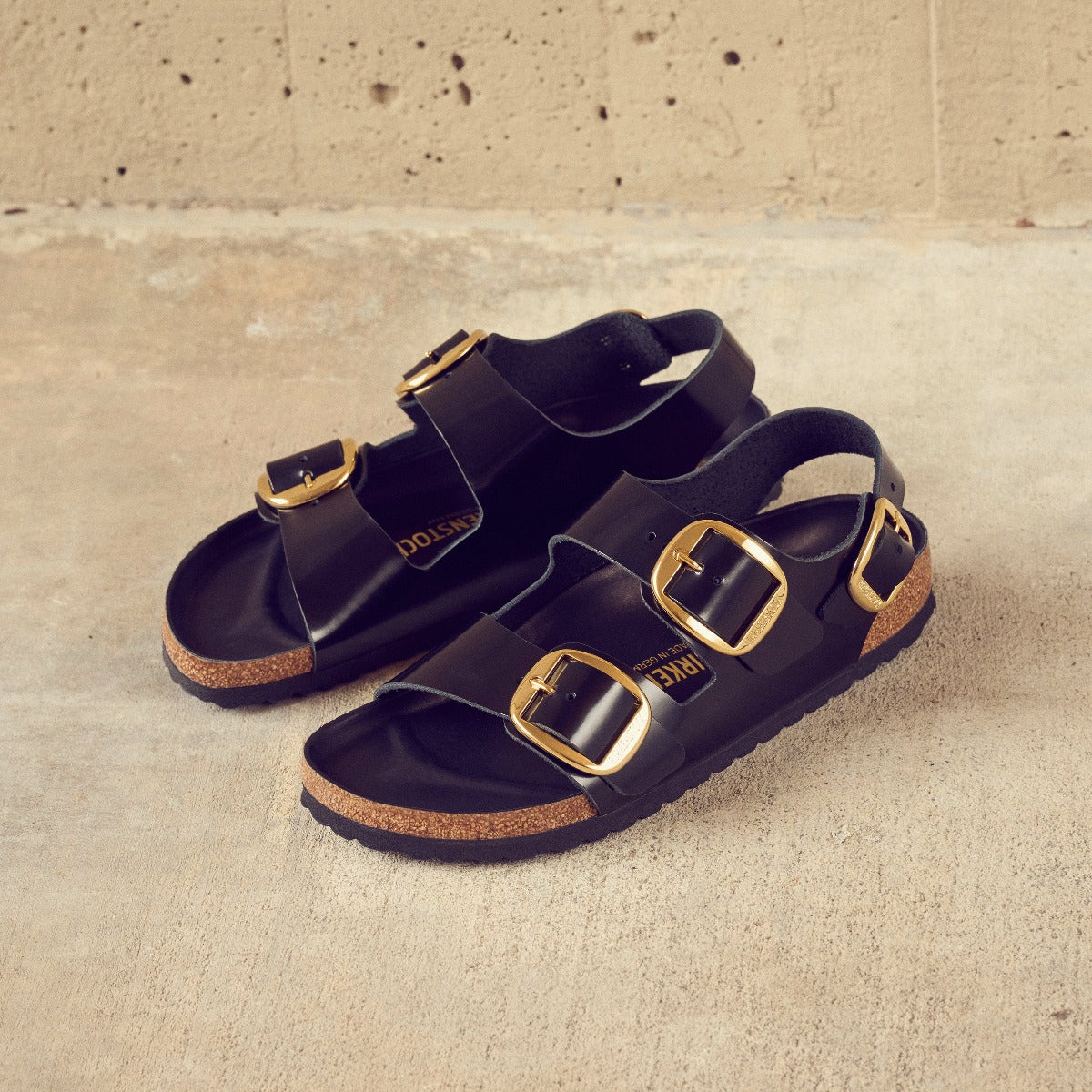 Birkenstock Milano Big Buckle High Shine Black בירקנשטוק סנדלי נשים