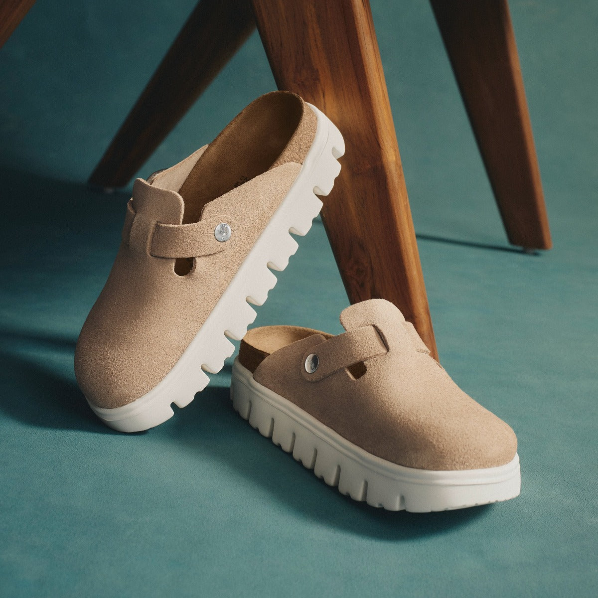 Birkenstock Boston PAP Chunky Warm Sand כפכפי בוסטון נשים צאנקי סנד