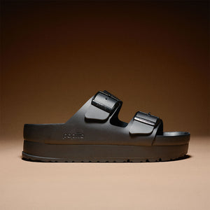 Birkenstock Arizona PAP Flex Platform Black כפכפי אריזונה פלקס פלטפורם שחור