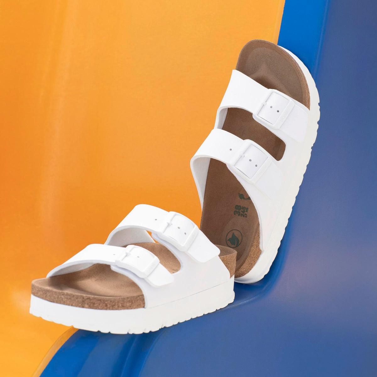 Birkenstock Arizona PAP Flex Platform White כפכפי בירקנשטוק נשים