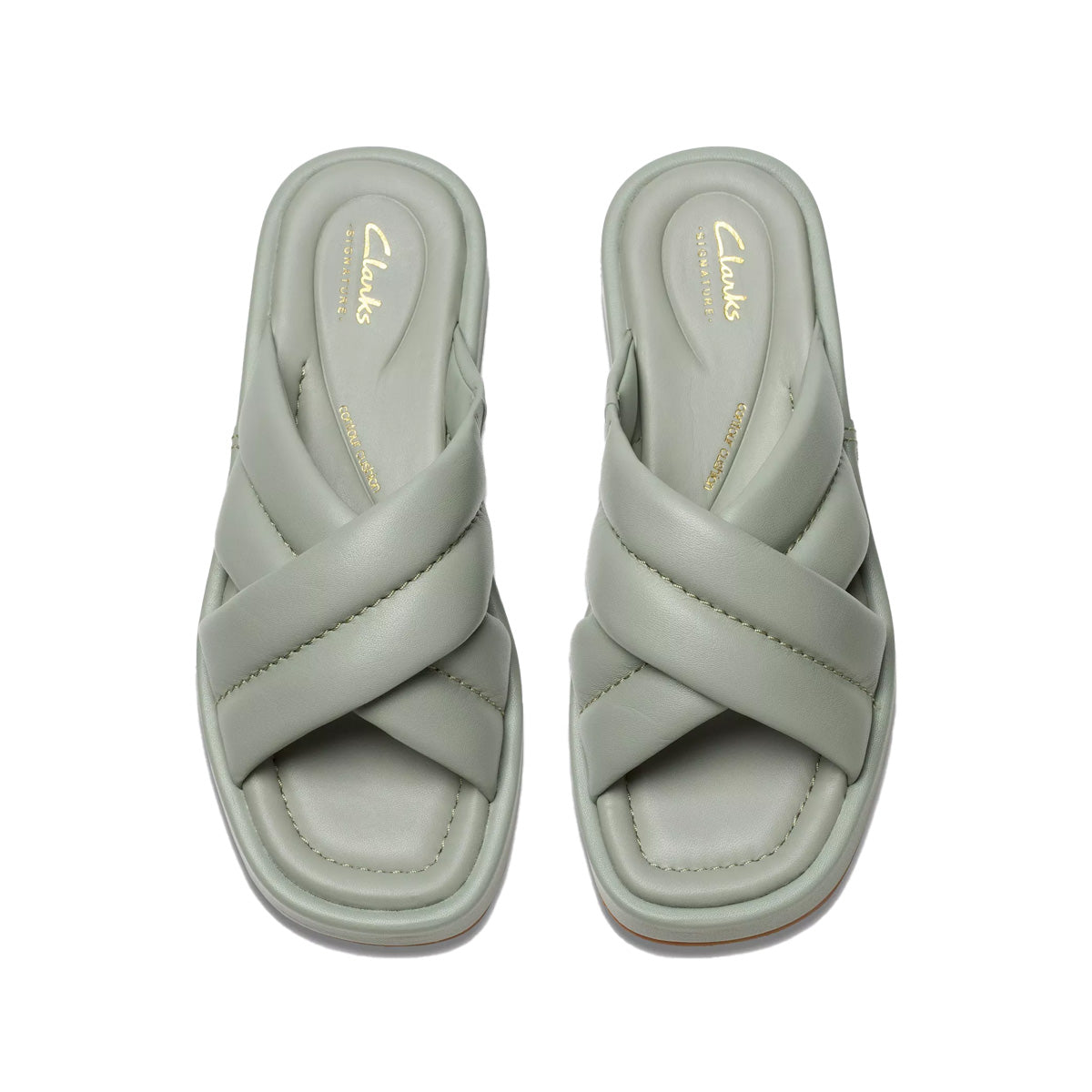 Clarks Alda Glide Light Green Lea כפכפי קלארקס לנשים