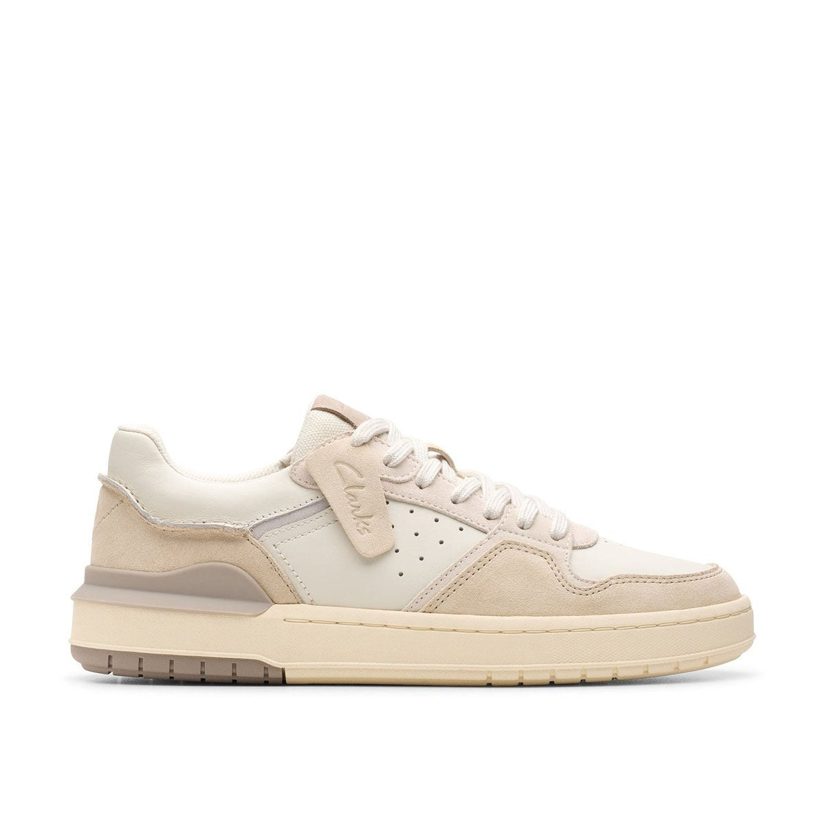 Clarks Courtlite2 Lo Off White Suede נעלי סניקרס קלארקס לגברים
