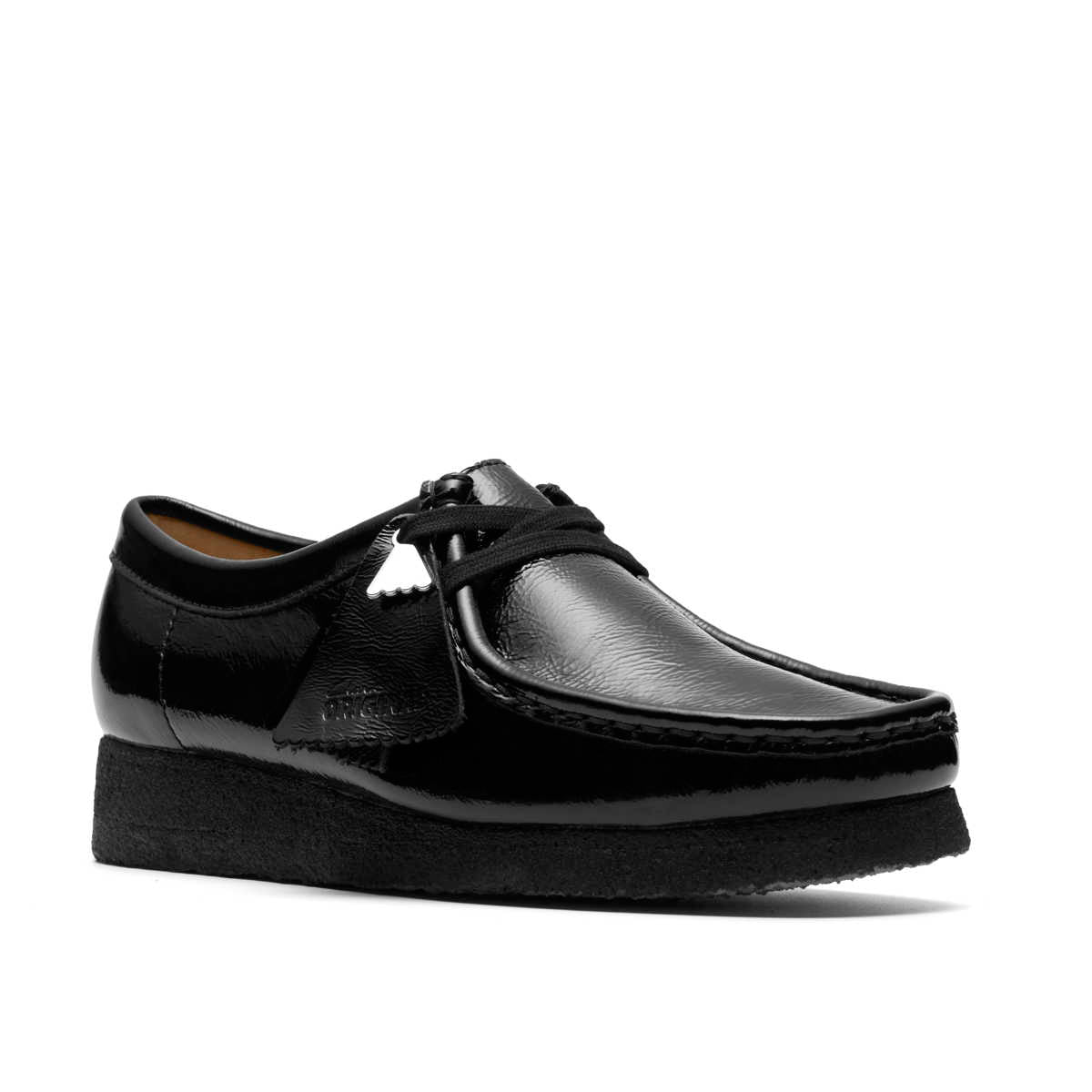 Clarks Wallabee. Black Pat מוקסין קלארקס לנשים