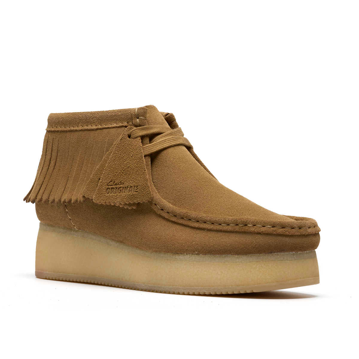Clarks WBWedge Fringe Light Tan Women מגפי קלארקס לנשים