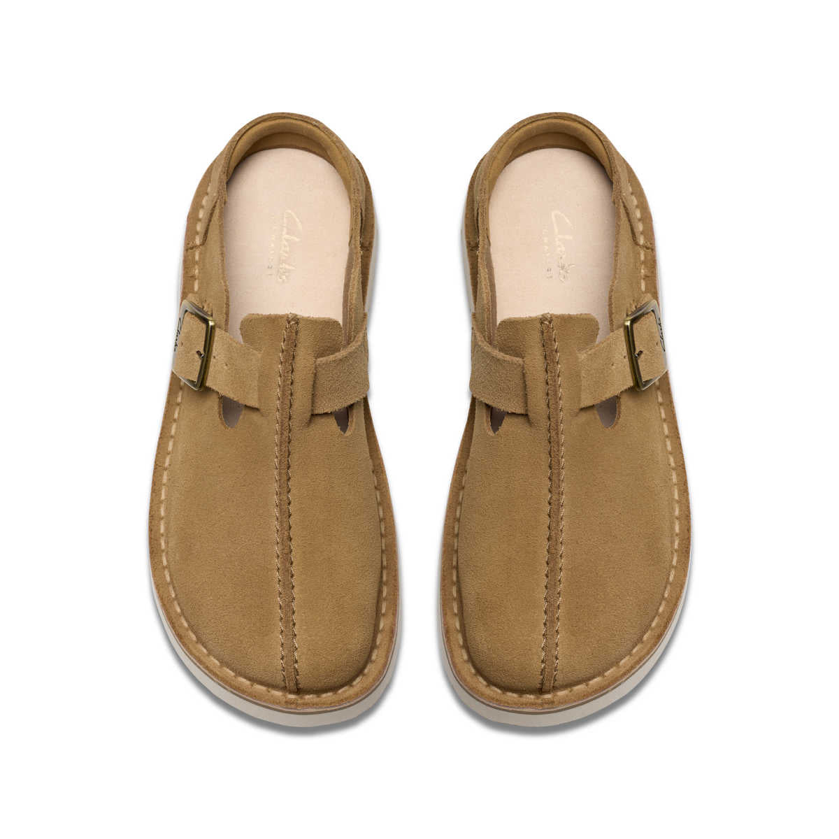 Clarks Solsbury Mule. Dark Sand Suede כפכפי קלארקס לנשים