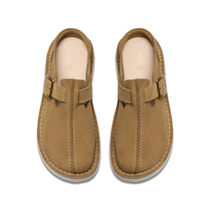 Clarks Solsbury Mule. Dark Sand Suede כפכפי קלארקס לנשים