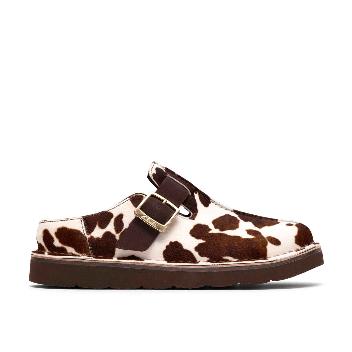 Clarks Solsbury Mule. Cow Print כפכפי קלארקס לנשים