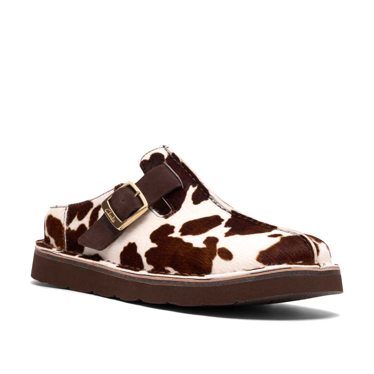 Clarks Solsbury Mule. Cow Print כפכפי קלארקס לנשים