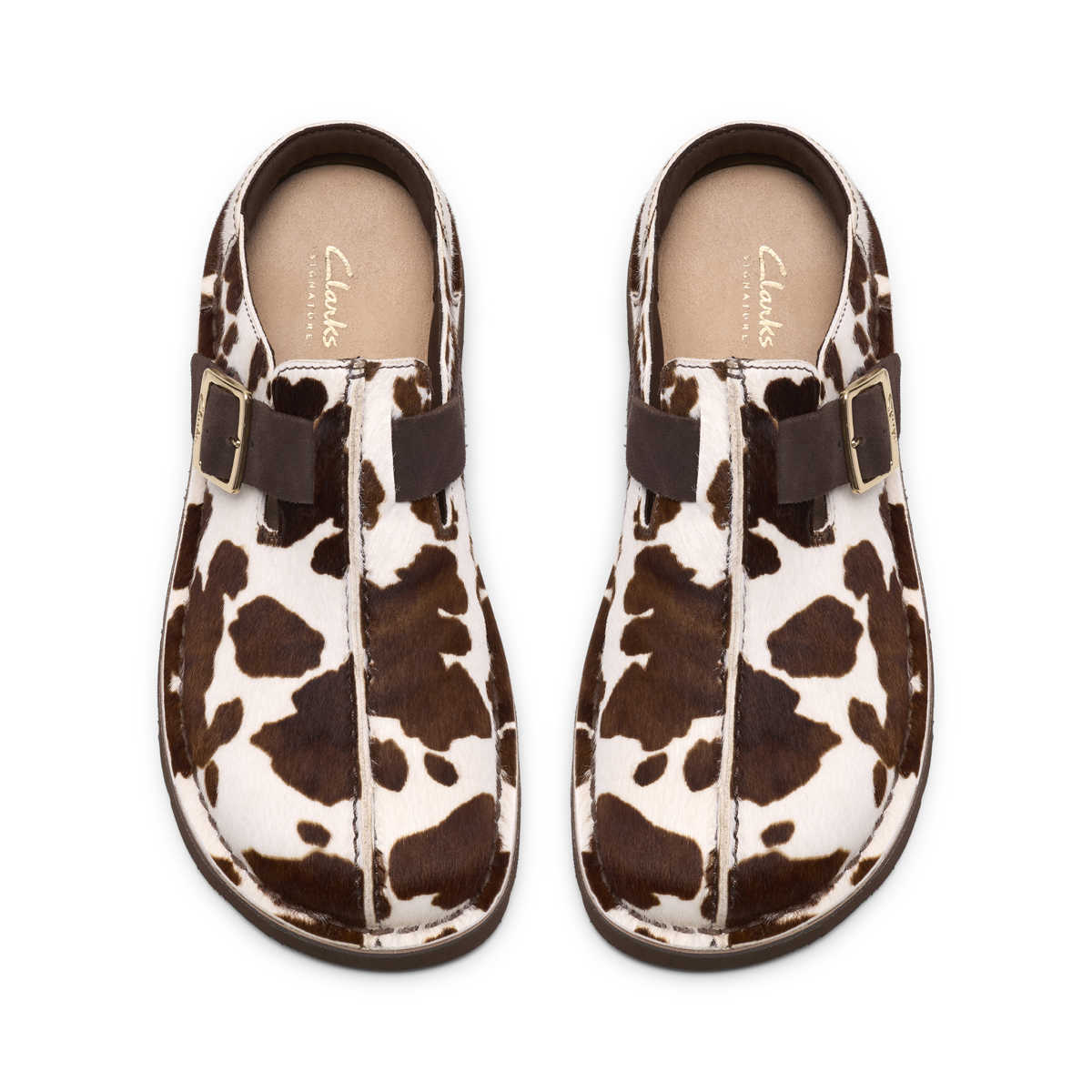 Clarks Solsbury Mule. Cow Print כפכפי קלארקס לנשים