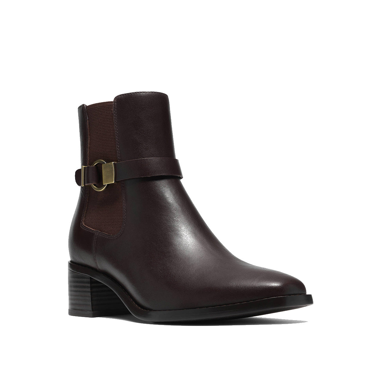 Clarks 26329345 Wrenn Buckle Dark Brown Lea מגפי קלארקס לנשים
