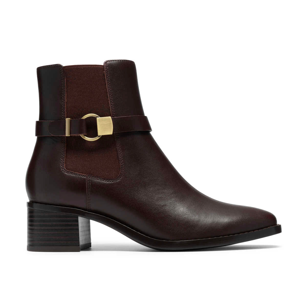 Clarks 26329345 Wrenn Buckle Dark Brown Lea מגפי קלארקס לנשים