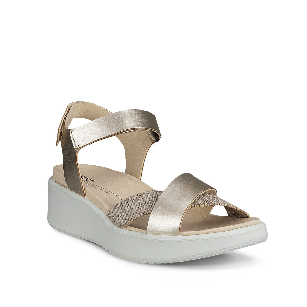 Ecco Flowt Wedge LX W Pure Wh Gold סנדלי אקו לנשים