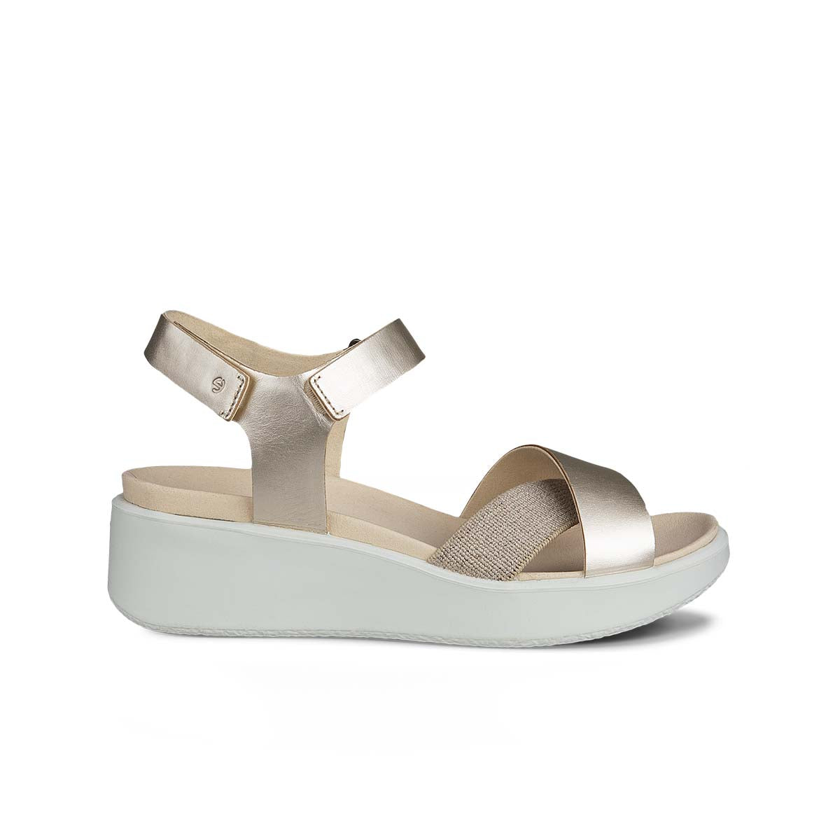 Ecco Flowt Wedge LX W Pure Wh Gold סנדלי אקו לנשים