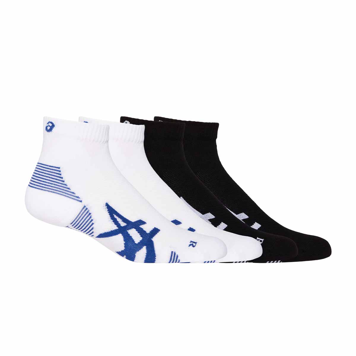 Asics 2Ppk Cushion Run Quarter Sock Unisex Black White גרבי אסיקס