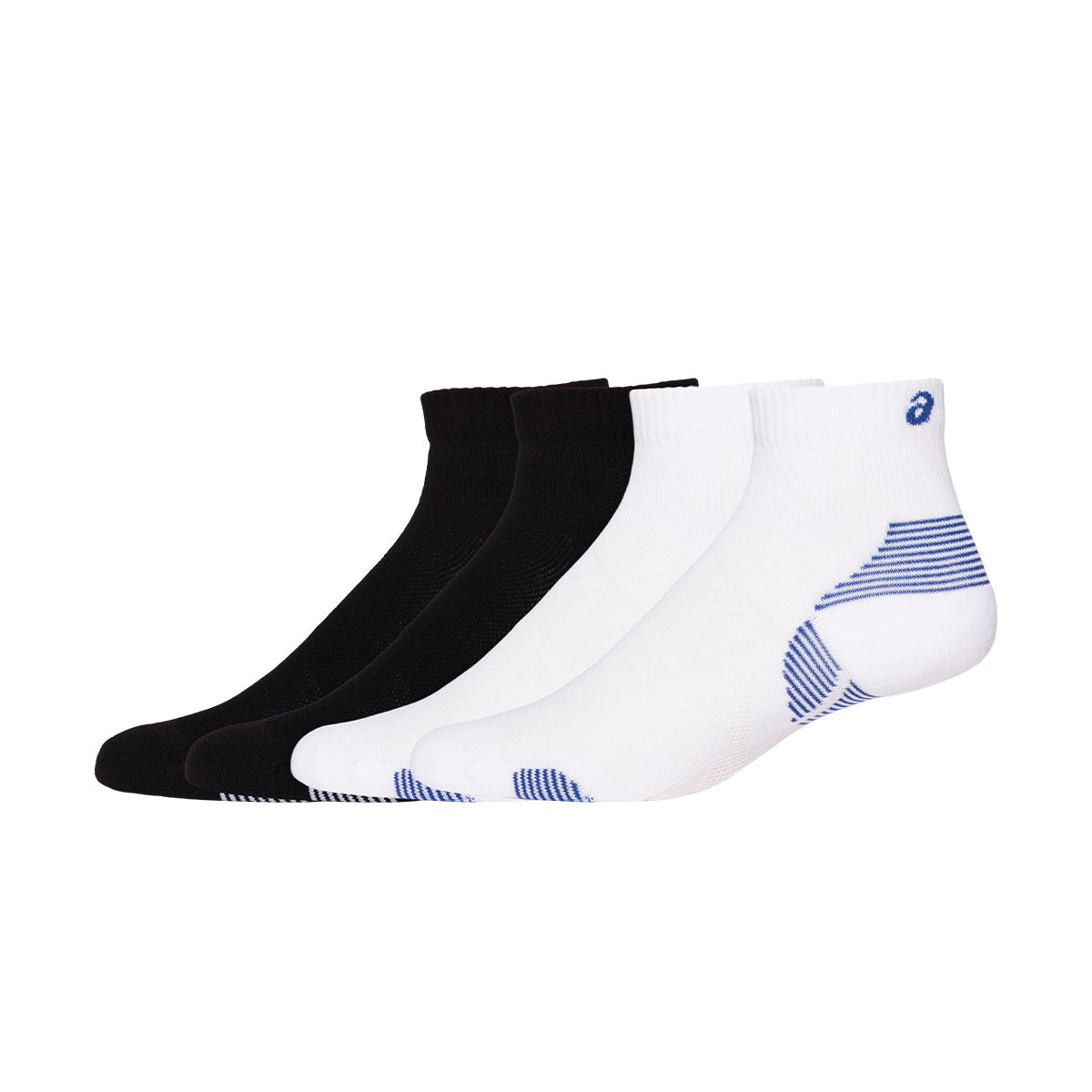 Asics 2Ppk Cushion Run Quarter Sock Unisex Black White גרבי אסיקס