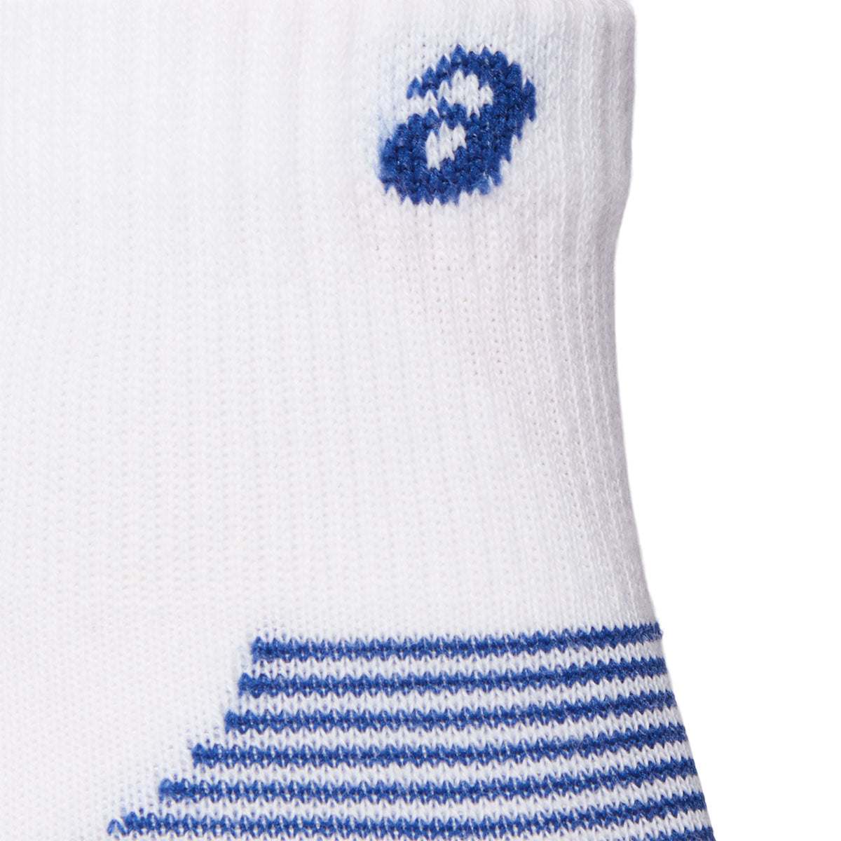 Asics 2Ppk Cushion Run Quarter Sock White Asics Blue גרבי אסיקס