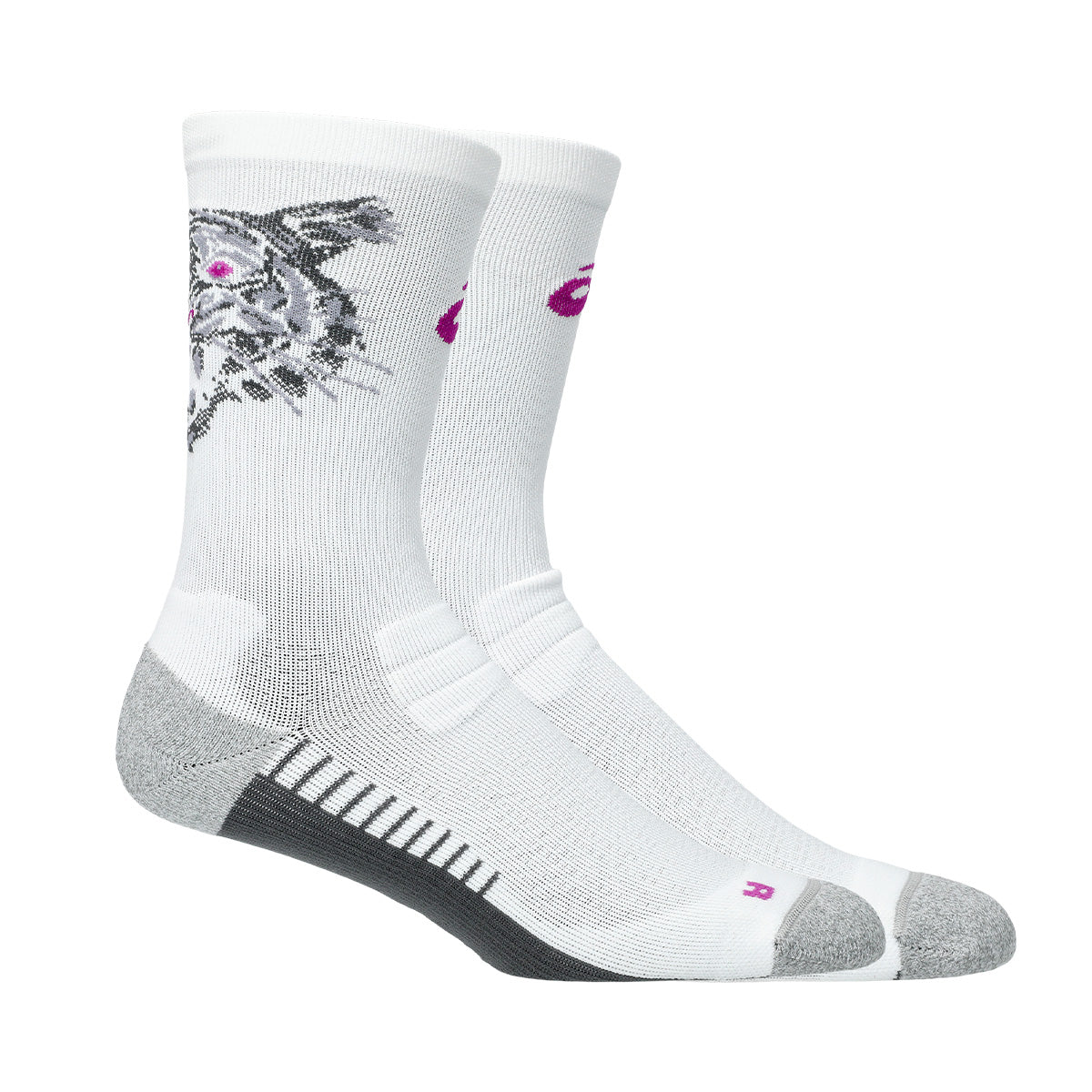 Asics Performance Run Crew Sock Brillant White Bold Magenta גרבי אסיקס