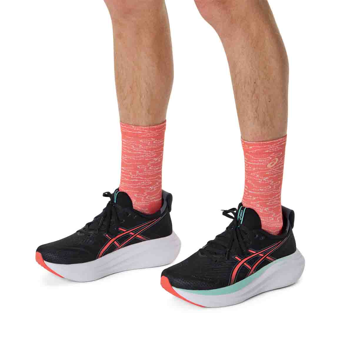 Asics Performance Run Sock Crew Coral Reef גרבי ריצה יוניסקס