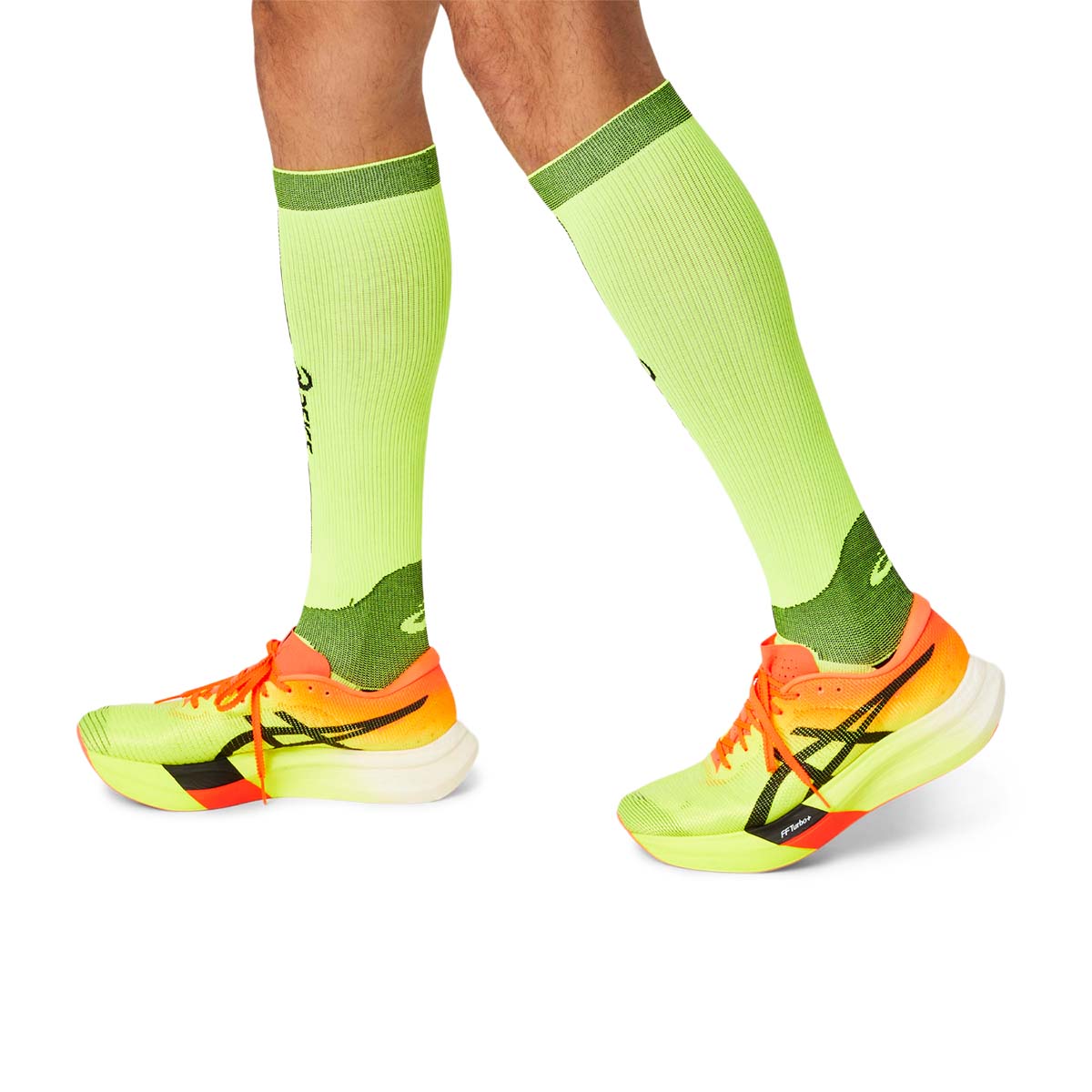 Asics Performance Run Compression Sock Safety Yellow גרבי אסיקס