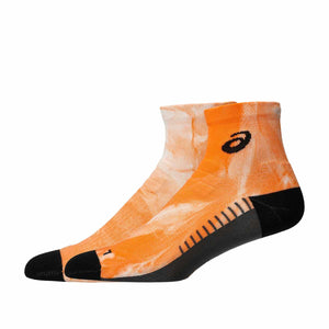 Asics Performance Run Quarter Sock Unisex Brilliant White Orange Glow גרבי אסיקס לריצה