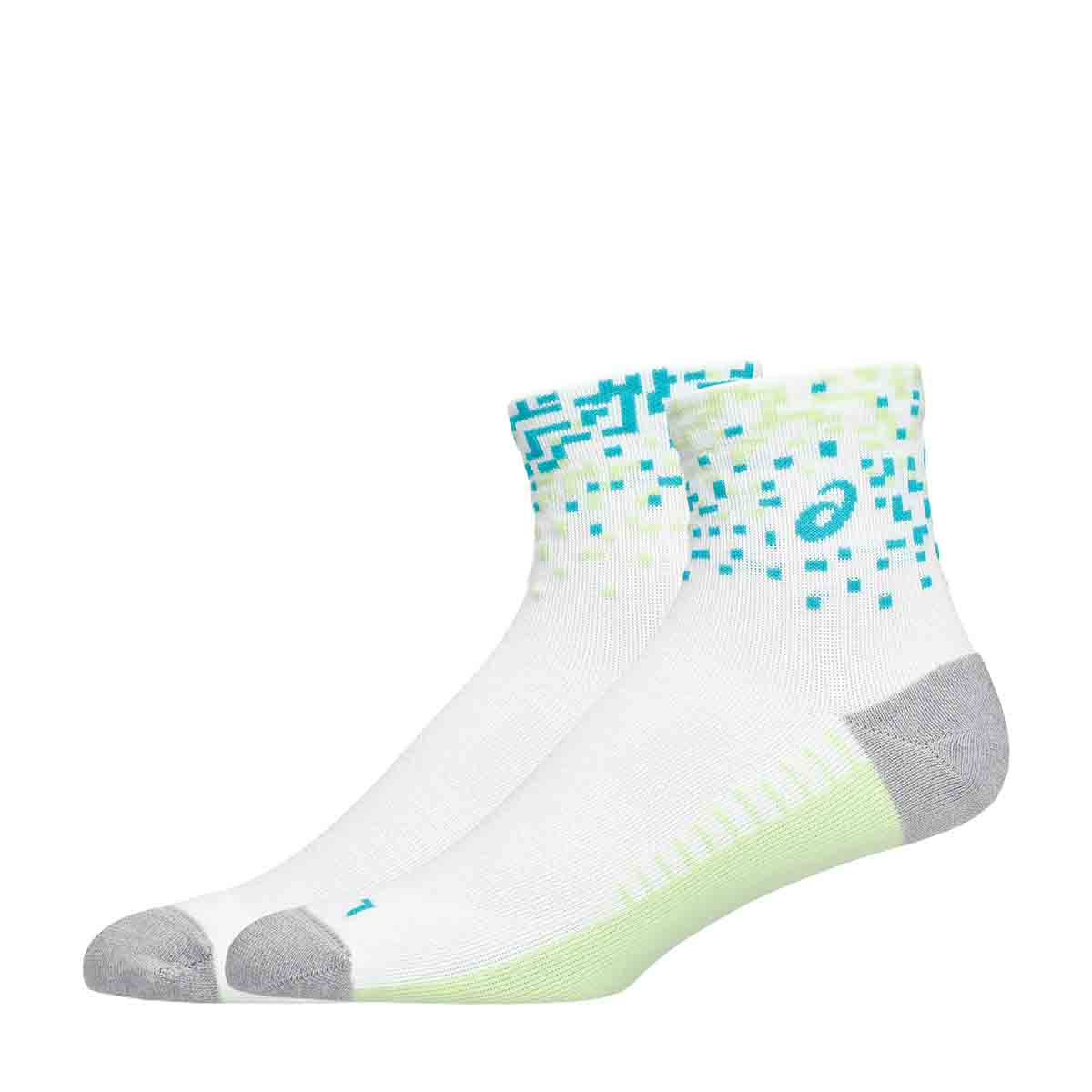 Asics Performance Run Quarter Sock Unisex White Energy Aqua גרבי ריצה אסיקס