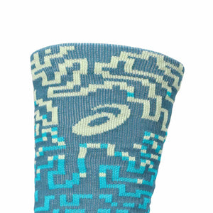 Asics Performance Run Crew Sock Unisex - Foggy Teal Energy Aqua