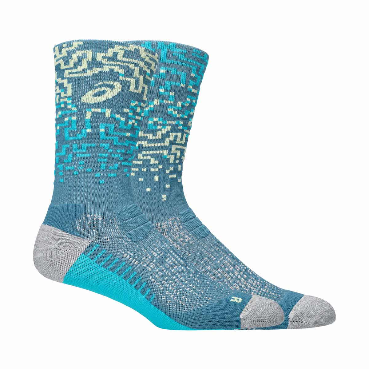 Asics Performance Run Crew Sock Unisex - Foggy Teal Energy Aqua