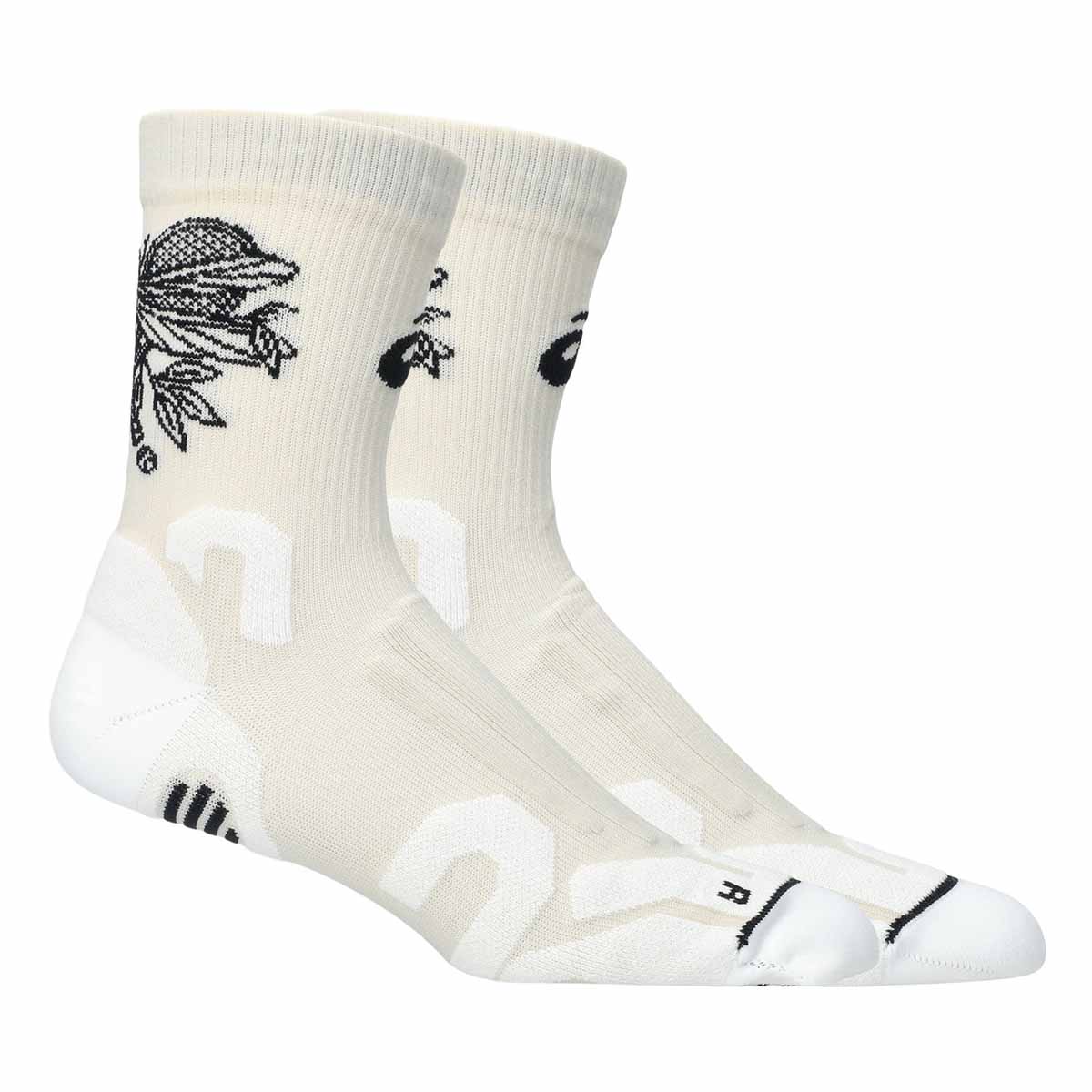 Asics Game Seasonal Graphic Crew Sock Unisex Cream גרבי טניס יוניסקס