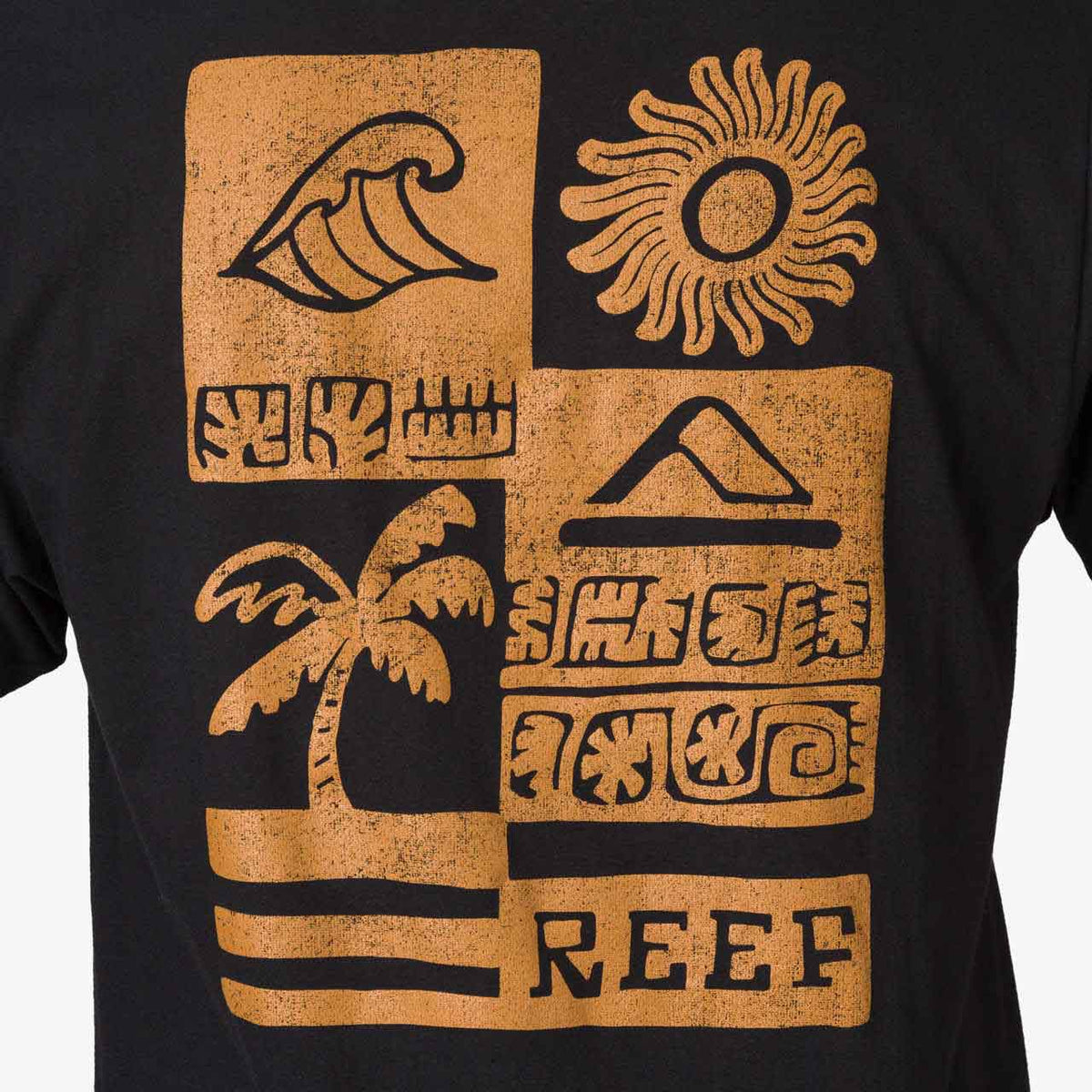 Reef Checker Tee Black חולצת ריף לגברים