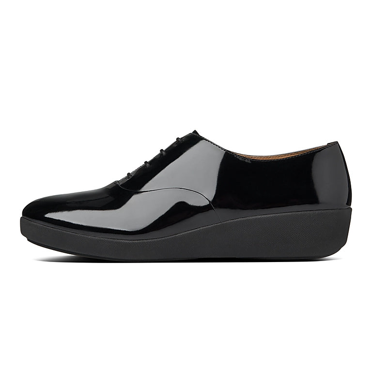 Fit-Flop F-Pop Oxford Patent Black Women פיט פלופ פ-פופ אוקספורד שחור לק נשים