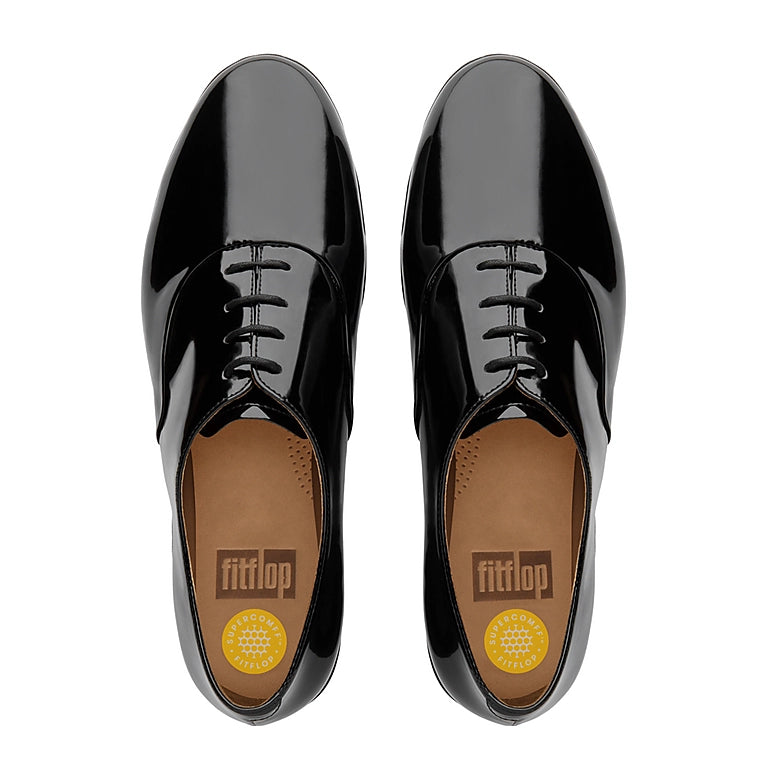Fit-Flop F-Pop Oxford Patent Black Women פיט פלופ פ-פופ אוקספורד שחור לק נשים