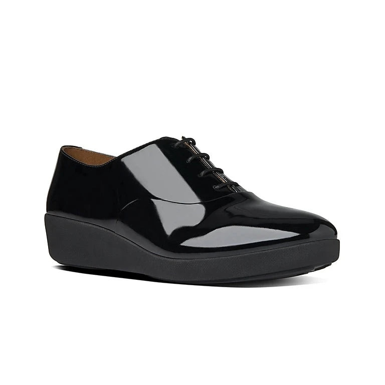 Fit-Flop F-Pop Oxford Patent Black Women פיט פלופ פ-פופ אוקספורד שחור לק נשים