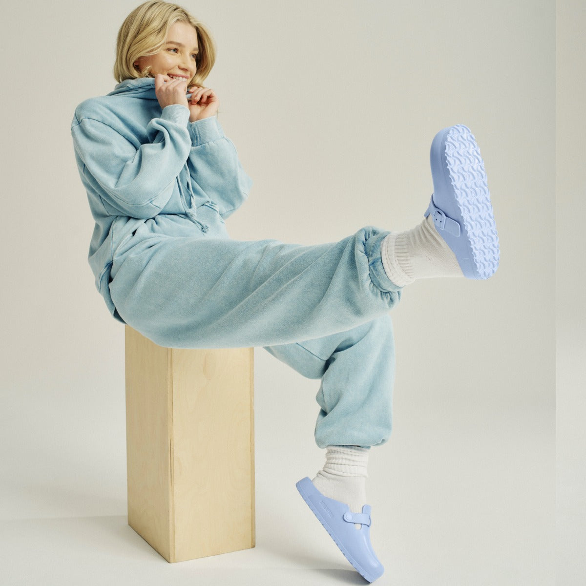 Birkenstock Boston EVA Dusty Blue כפכפי בירקנשטוק יוניסקס בוסטון תכלת