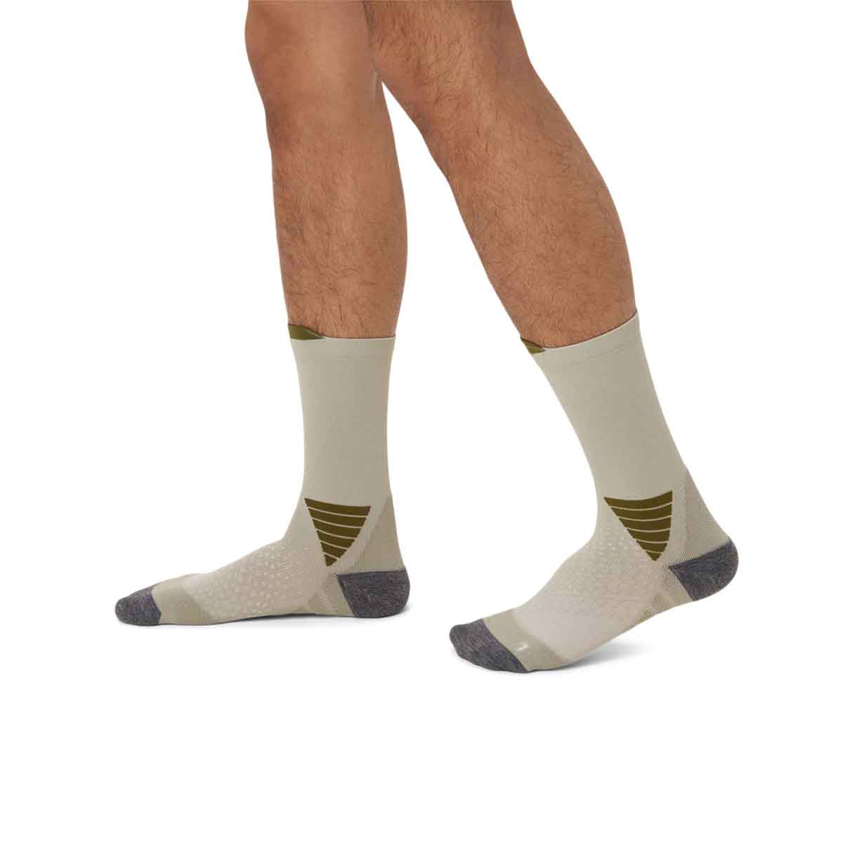 Asics Elite Fujitrail Crew Sock Unisex Khaki גרבי ריצה גבוהים