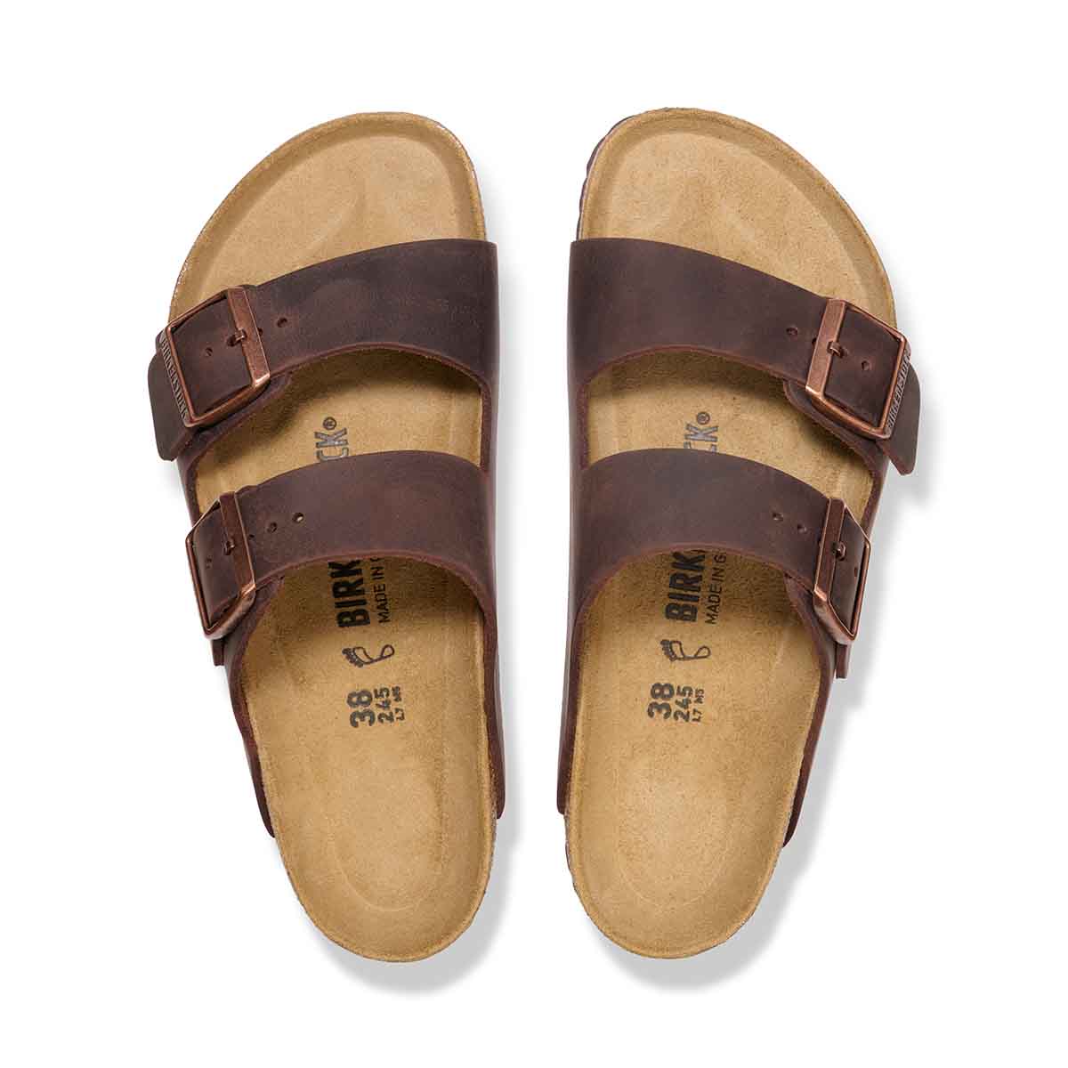 Birkenstock Arizona Leather Habana בירקנשטוק כפכפי גברים אריזונה חום