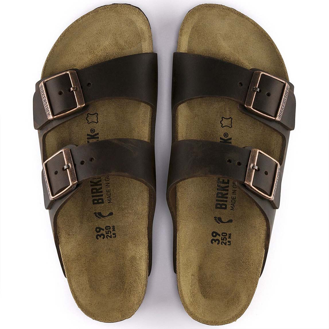 Birkenstock Arizona Leather Habana כפכפי בירקנשטוק לנשים