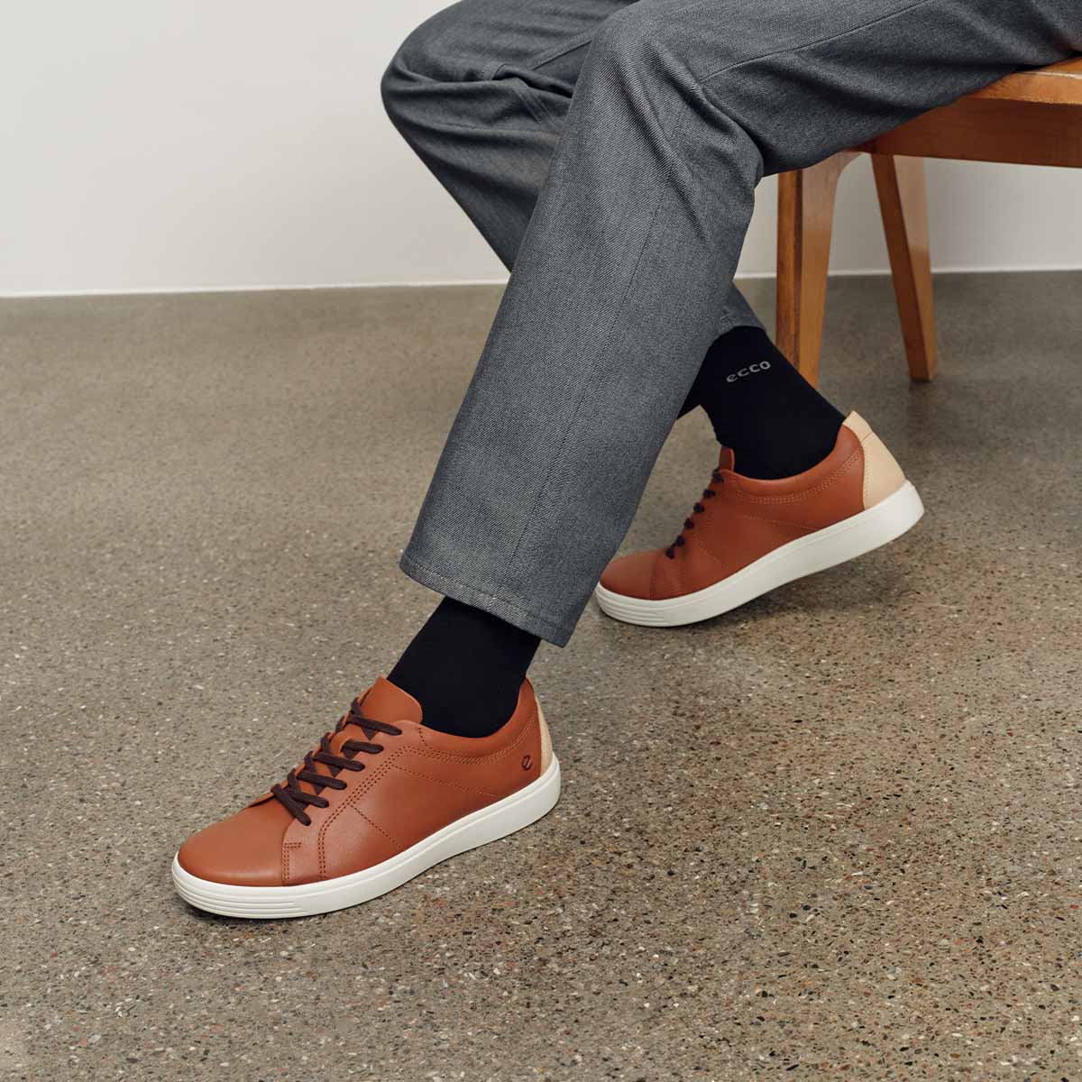 Ecco Classic Sneaker M Cognac נעלי אקו לגברים קלאסיק סניקרס חום