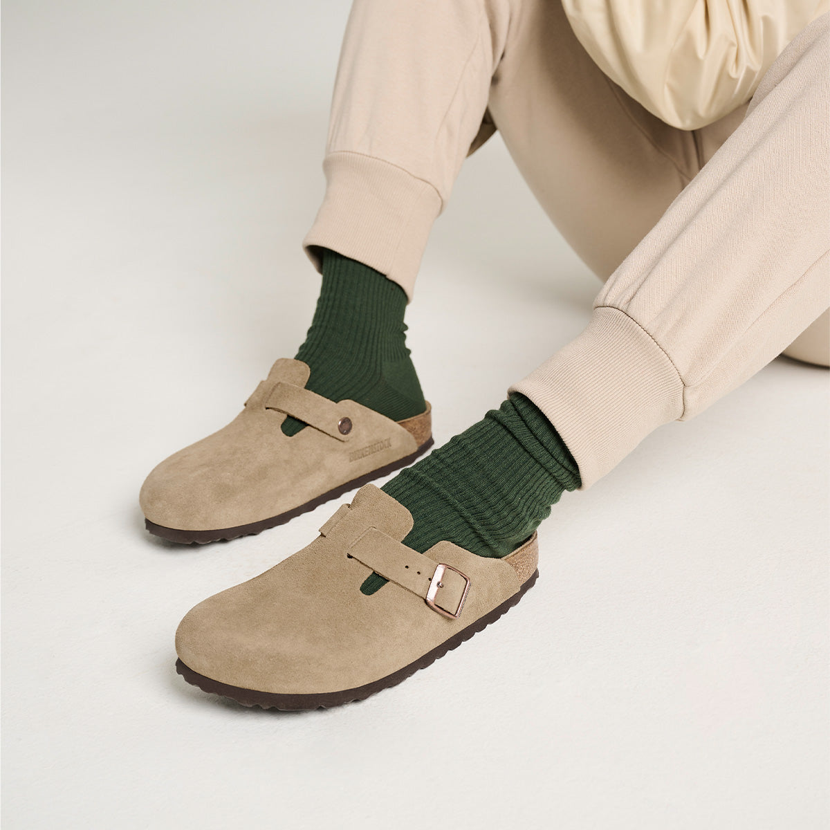 Birkenstock Boston BS Taupe בירקנשטוק כפכפי נשים בוסטון טיופ