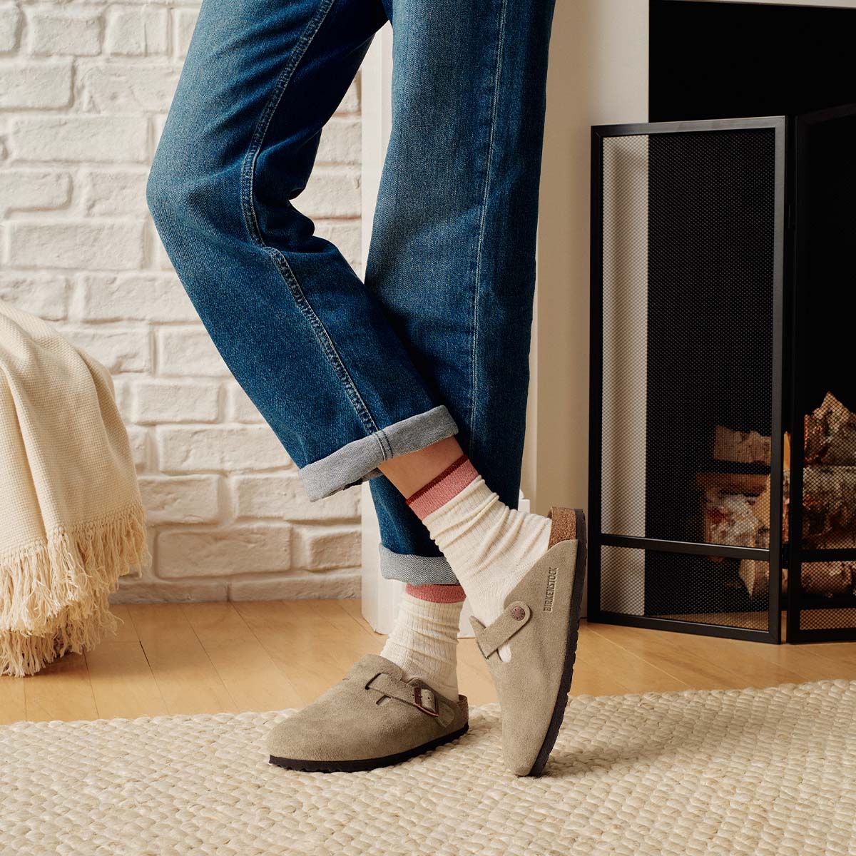 Birkenstock Boston BS Taupe בירקנשטוק כפכפי נשים בוסטון טיופ