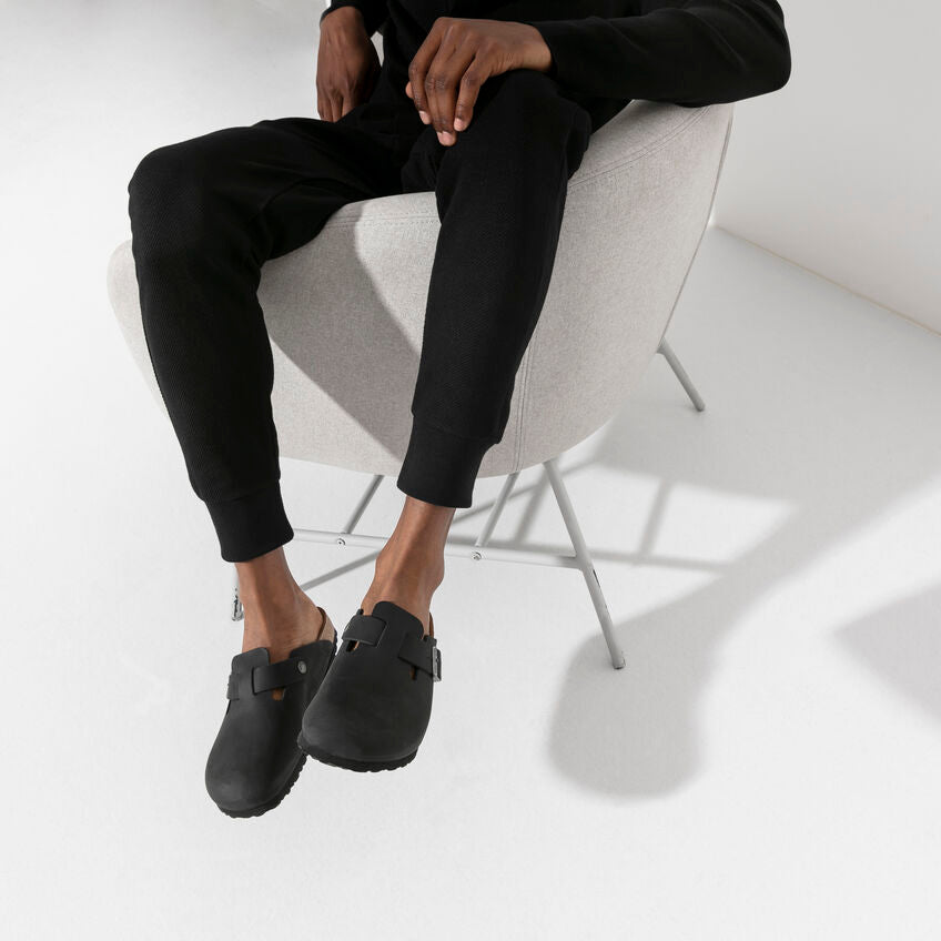 בירקנשטוק כפכפי נשים בוסטון Birkenstock Boston Oiled Leather Black