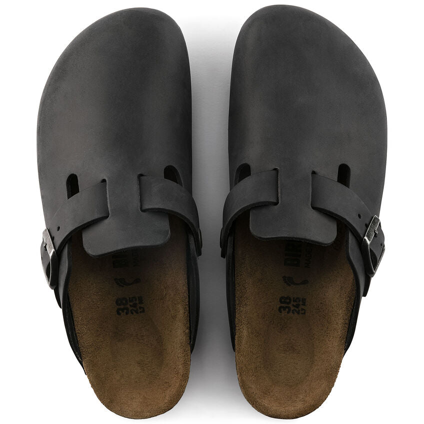 בירקנשטוק כפכפי נשים בוסטון Birkenstock Boston Oiled Leather Black